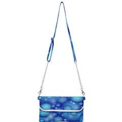 Blue Background Christmas Mini Crossbody Handbag by Wegoenart