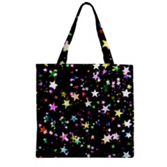 Wallpaper Star Advent Christmas Zipper Grocery Tote Bag by Wegoenart