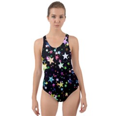 Wallpaper Star Advent Christmas Cut-out Back One Piece Swimsuit by Wegoenart