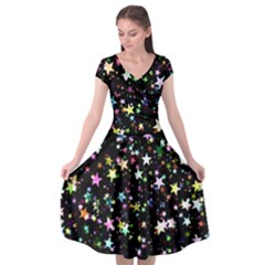 Wallpaper Star Advent Christmas Cap Sleeve Wrap Front Dress by Wegoenart