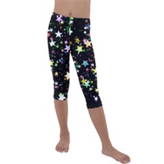 Wallpaper Star Advent Christmas Kids  Lightweight Velour Capri Leggings  by Wegoenart