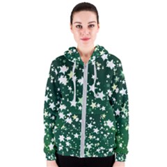 Christmas Star Advent Background Women s Zipper Hoodie by Wegoenart