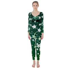 Christmas Star Advent Background Long Sleeve Catsuit by Wegoenart