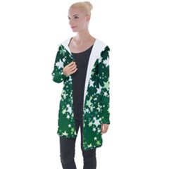 Christmas Star Advent Background Longline Hooded Cardigan by Wegoenart