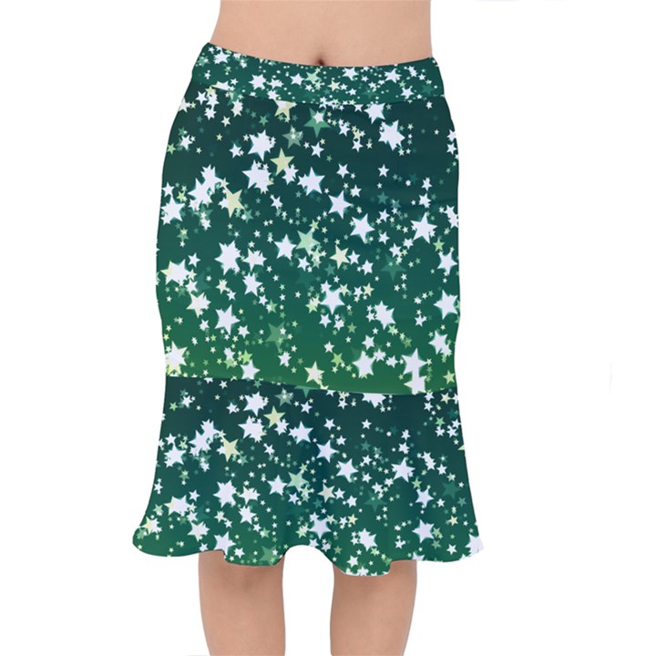 Christmas Star Advent Background Mermaid Skirt