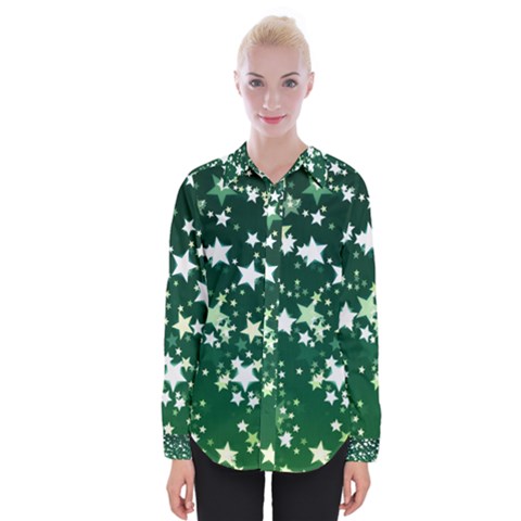 Christmas Star Advent Background Womens Long Sleeve Shirt by Wegoenart