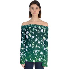 Christmas Star Advent Background Off Shoulder Long Sleeve Top by Wegoenart