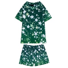 Christmas Star Advent Background Kids  Swim Tee And Shorts Set by Wegoenart