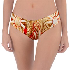 Christmas Straw Xmas Gold Reversible Classic Bikini Bottoms by Wegoenart