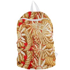 Christmas Straw Xmas Gold Foldable Lightweight Backpack by Wegoenart