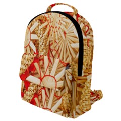 Christmas Straw Xmas Gold Flap Pocket Backpack (small) by Wegoenart