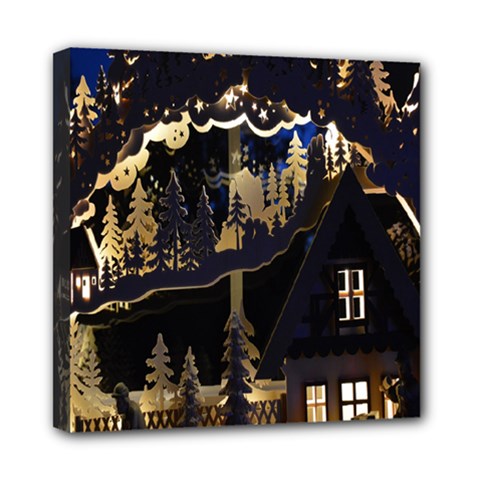 Christmas Advent Candle Arches Mini Canvas 8  x 8  (Stretched)