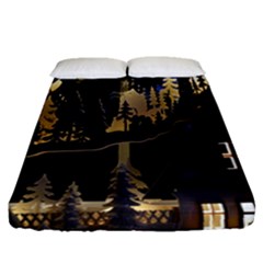 Christmas Advent Candle Arches Fitted Sheet (Queen Size)