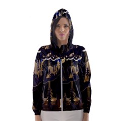 Christmas Advent Candle Arches Hooded Windbreaker (Women)