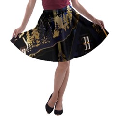 Christmas Advent Candle Arches A-line Skater Skirt