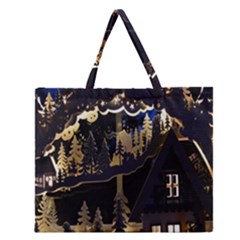 Christmas Advent Candle Arches Zipper Large Tote Bag