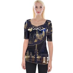 Christmas Advent Candle Arches Wide Neckline Tee