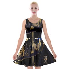 Christmas Advent Candle Arches Velvet Skater Dress