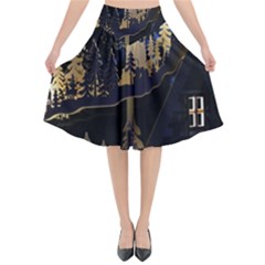 Christmas Advent Candle Arches Flared Midi Skirt