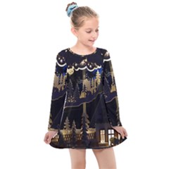 Christmas Advent Candle Arches Kids  Long Sleeve Dress