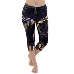 Christmas Advent Candle Arches Lightweight Velour Capri Yoga Leggings