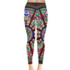 Church Window Window Rosette Leggings  by Wegoenart