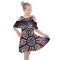 Church Window Window Rosette Kids  Shoulder Cutout Chiffon Dress View1