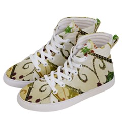 Christmas Ribbon Background Men s Hi-top Skate Sneakers by Wegoenart