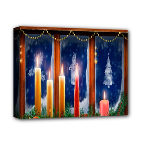 Christmas Lighting Candles Deluxe Canvas 14  X 11  (stretched) by Wegoenart