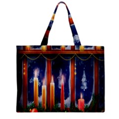 Christmas Lighting Candles Zipper Mini Tote Bag by Wegoenart