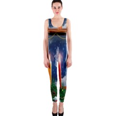 Christmas Lighting Candles One Piece Catsuit by Wegoenart