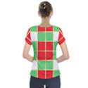 Christmas Fabric Textile Red Green Short Sleeve Front Detail Top View2