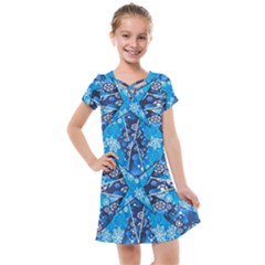 Christmas Background Pattern Kids  Cross Web Dress by Wegoenart