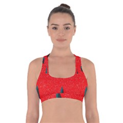 Christmas Time Fir Trees Cross Back Sports Bra by Wegoenart