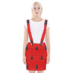 Christmas Time Fir Trees Braces Suspender Skirt by Wegoenart