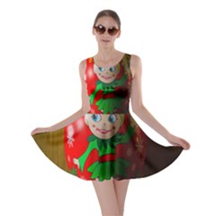 Christmas Wreath Ball Decoration Skater Dress by Wegoenart