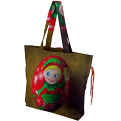 Christmas Wreath Ball Decoration Drawstring Tote Bag by Wegoenart