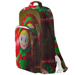 Christmas Wreath Ball Decoration Double Compartment Backpack by Wegoenart