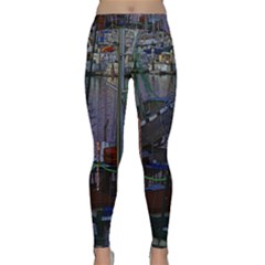 Christmas Boats In Harbor Classic Yoga Leggings