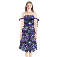 Church Window Canterbury Shoulder Tie Bardot Midi Dress