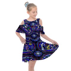 Church Window Canterbury Kids  Shoulder Cutout Chiffon Dress by Wegoenart