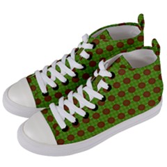 Christmas Paper Wrapping Patterns Women s Mid-top Canvas Sneakers by Wegoenart