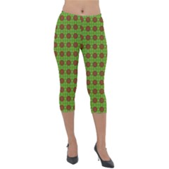 Christmas Paper Wrapping Patterns Lightweight Velour Capri Leggings  by Wegoenart