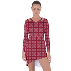 Christmas Paper Pattern Asymmetric Cut-out Shift Dress by Wegoenart