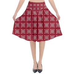 Christmas Paper Pattern Flared Midi Skirt by Wegoenart