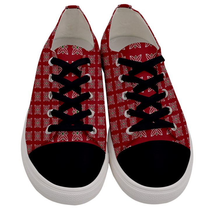 Christmas Paper Pattern Men s Low Top Canvas Sneakers