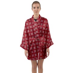 Christmas Paper Pattern Long Sleeve Kimono Robe by Wegoenart