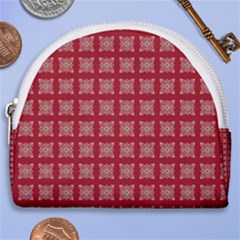 Christmas Paper Pattern Horseshoe Style Canvas Pouch