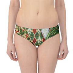 Christmas Quilt Background Hipster Bikini Bottoms by Wegoenart