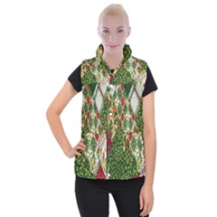 Christmas Quilt Background Women s Button Up Vest by Wegoenart